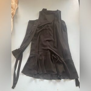 BCBG Maxazria - Black Sheer Dress with Black Slip attached, XXS